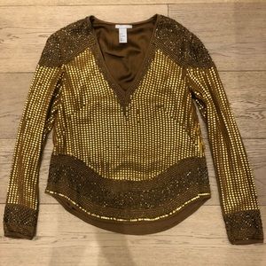 H&M hand sewn sequin top in size 4